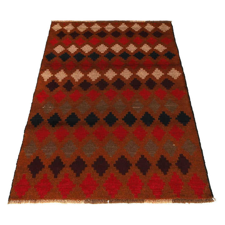 Afghan Baluchi Rug 3' 9" x 6' 1" Hand-Knotted | No. AL54291