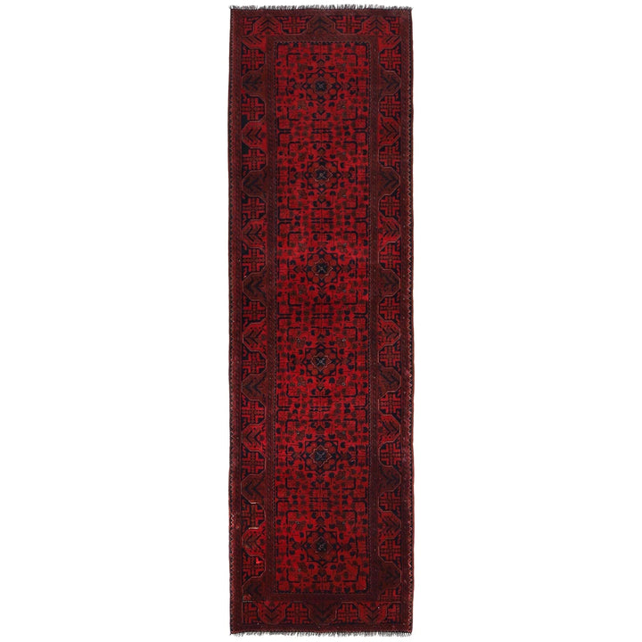Red Afghan Khal Mohammadi Rug 2' 8" x 9' 7" Hand-Knotted | No. AL54316