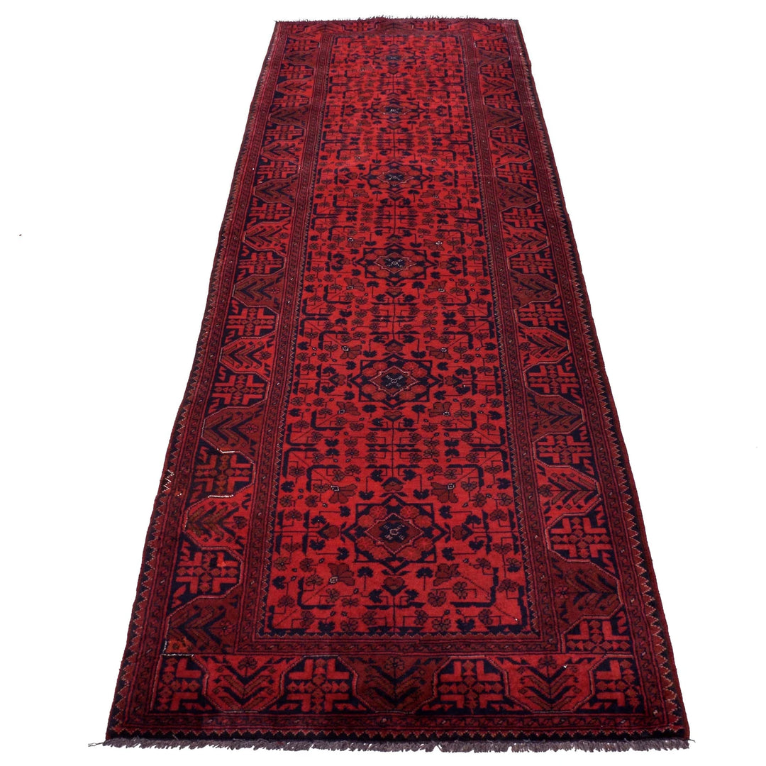 Red Afghan Khal Mohammadi Rug 2' 8" x 9' 7" Hand-Knotted | No. AL54316
