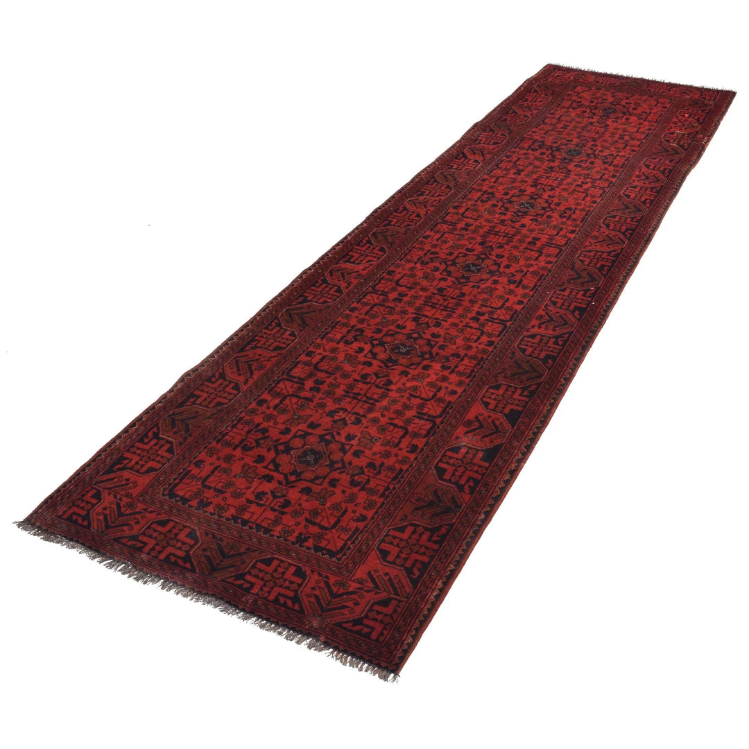 Red Afghan Khal Mohammadi Rug 2' 8" x 9' 7" Hand-Knotted | No. AL54316