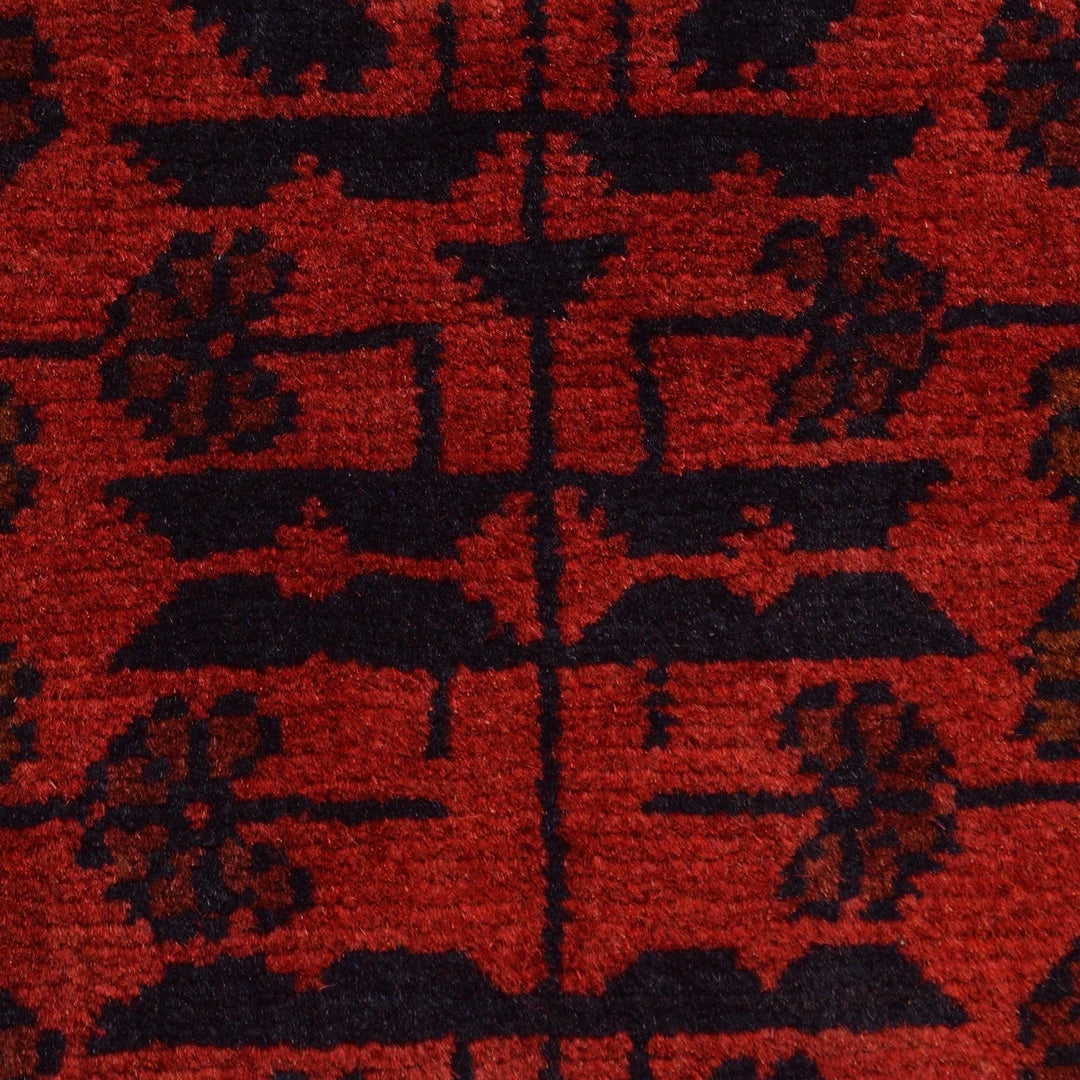 Red Afghan Khal Mohammadi Rug 2' 8" x 9' 7" Hand-Knotted | No. AL54316