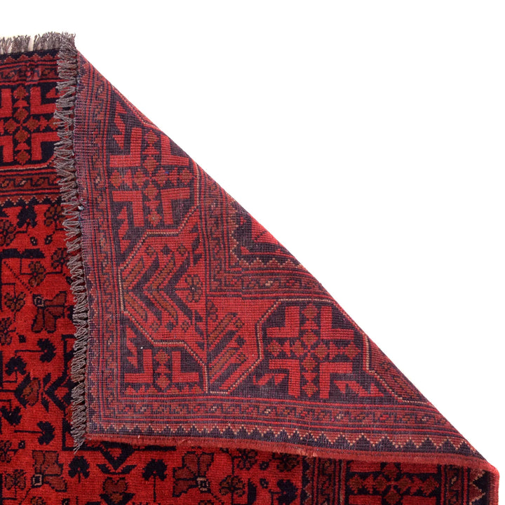 Red Afghan Khal Mohammadi Rug 2' 8" x 9' 7" Hand-Knotted | No. AL54316