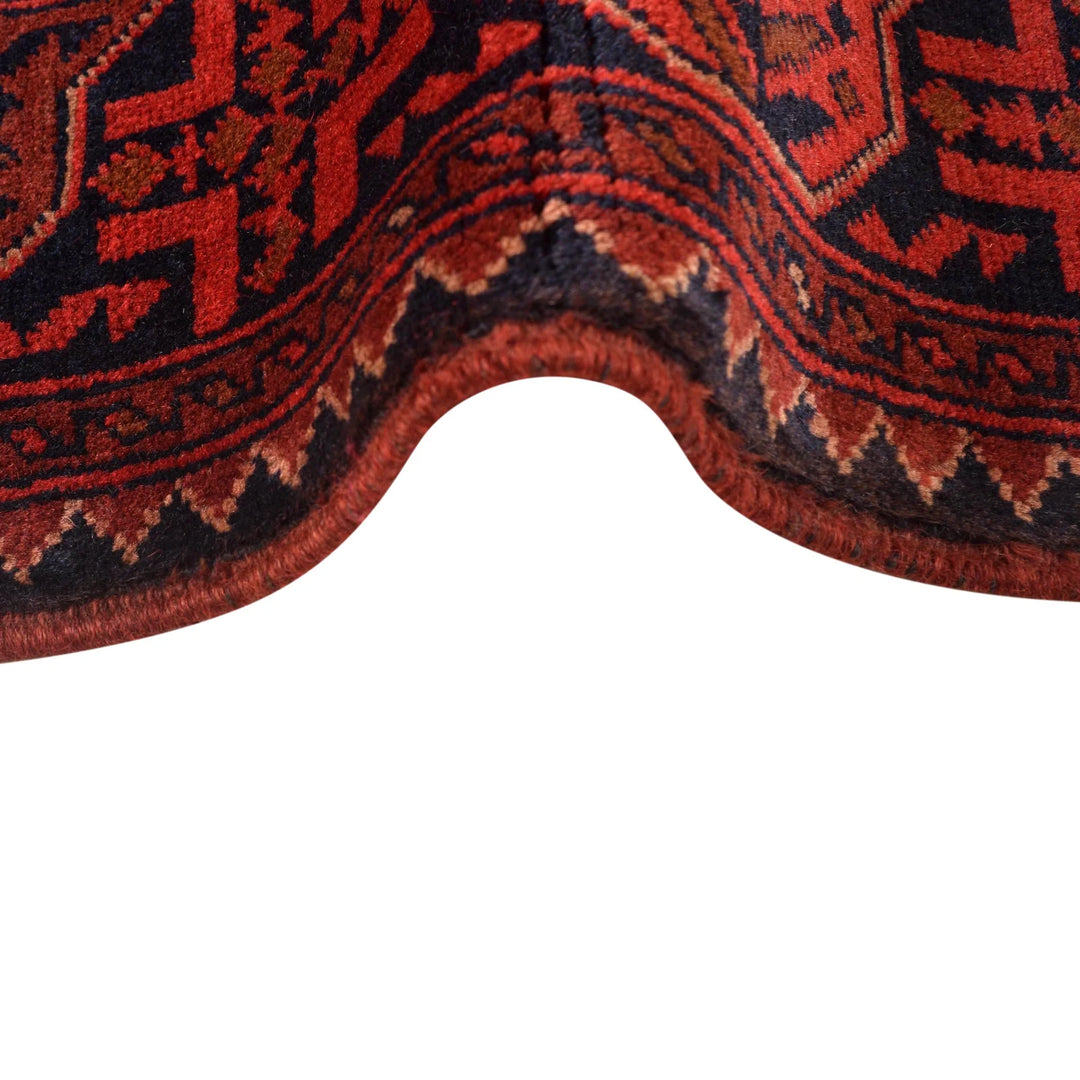 Red Afghan Khal Mohammadi Rug 2' 8" x 9' 7" Hand-Knotted | No. AL54316