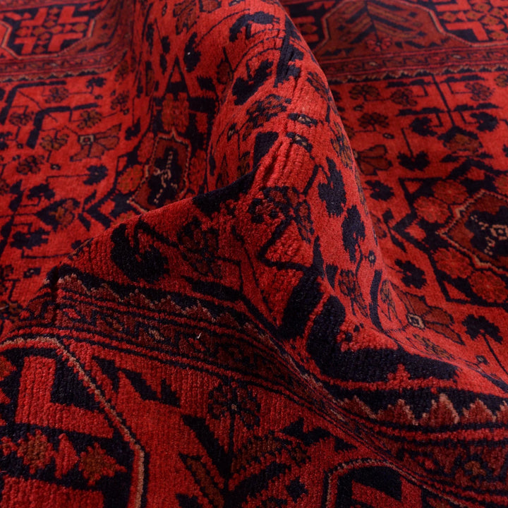 Red Afghan Khal Mohammadi Rug 2' 8" x 9' 7" Hand-Knotted | No. AL54316