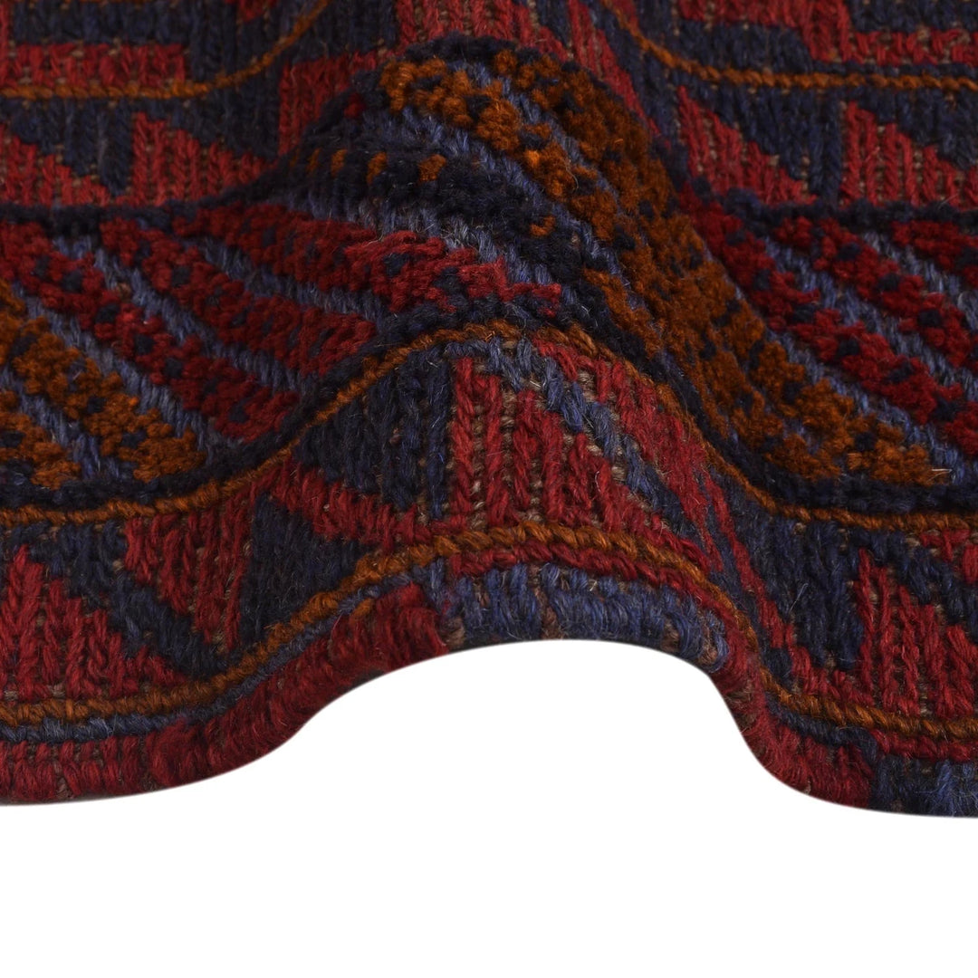 Red Afghan Mashwani Rug 4' 11" x 6' 1" Hand-Knotted | No. AL54402