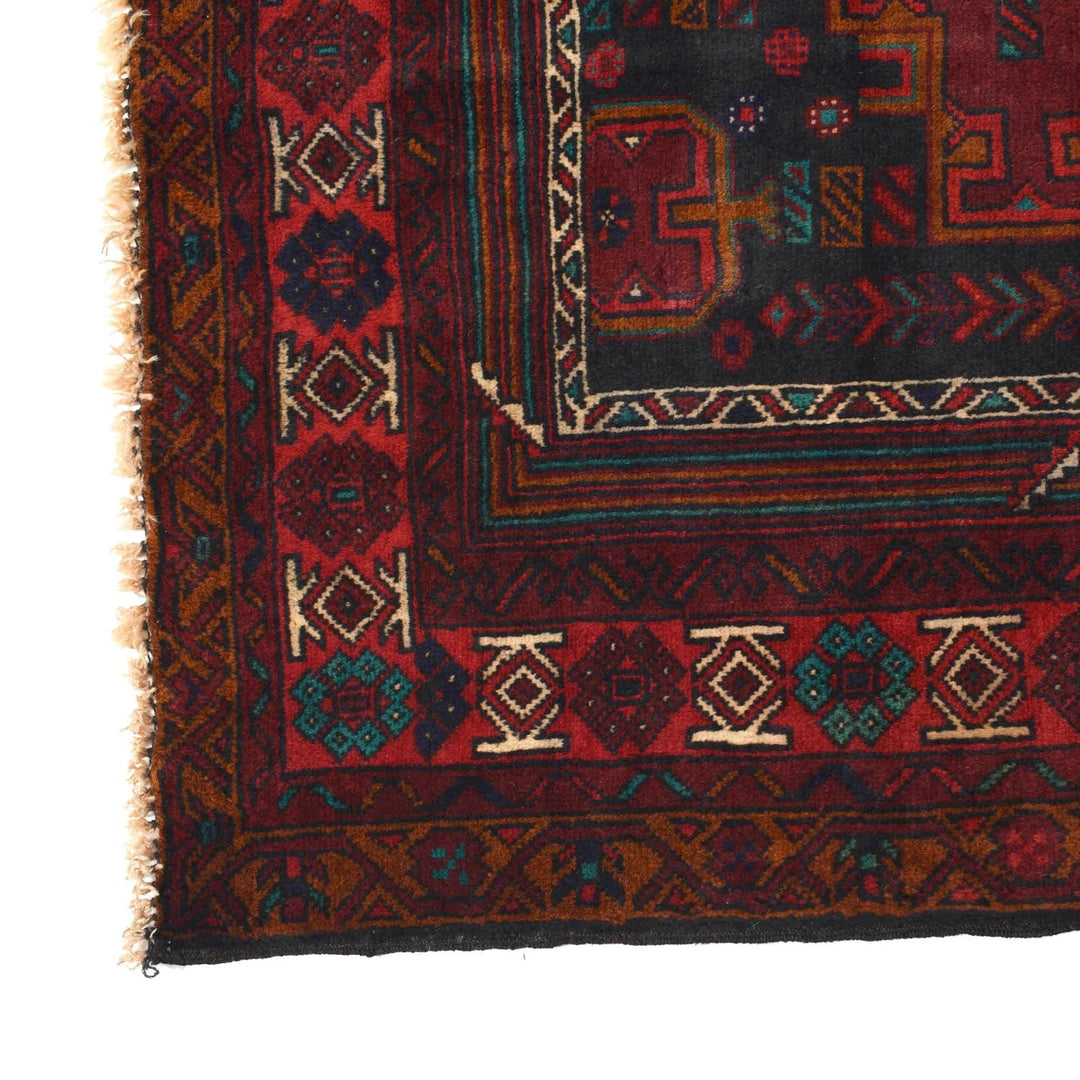 Afghan Baluchi Rug 4' 2" x 6' 2" Hand-Knotted | No. AL54403