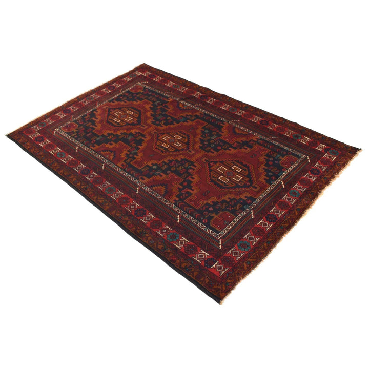 Afghan Baluchi Rug 4' 2" x 6' 2" Hand-Knotted | No. AL54403