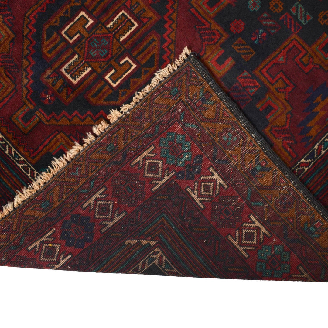 Afghan Baluchi Rug 4' 2" x 6' 2" Hand-Knotted | No. AL54403