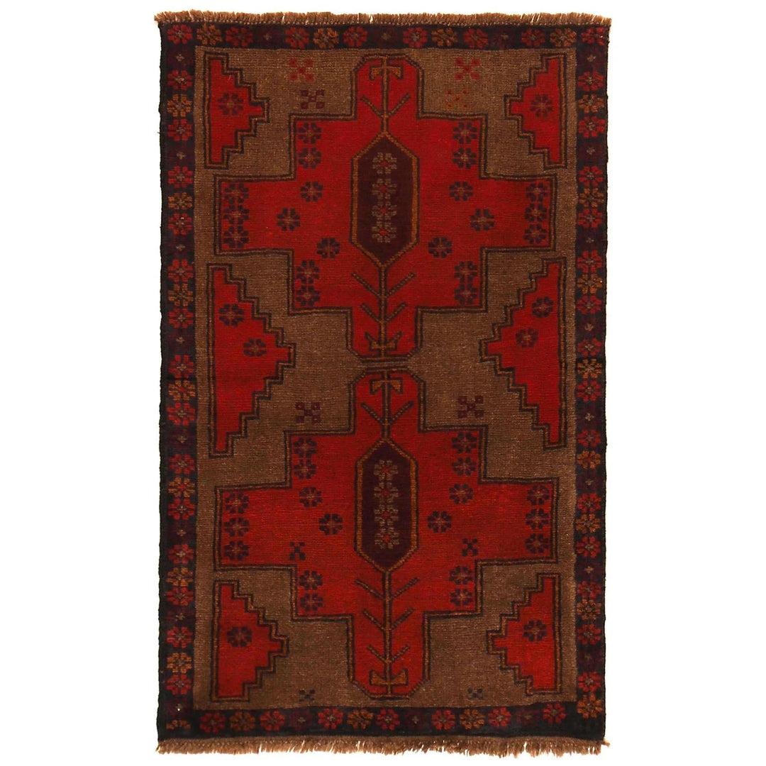 Afghan Baluchi Rug 2' 9" x 4' 6" Hand-Knotted | No. AL54407