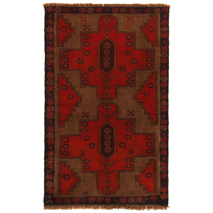 Afghan Baluchi Rug 2' 9" x 4' 6" Hand-Knotted | No. AL54407