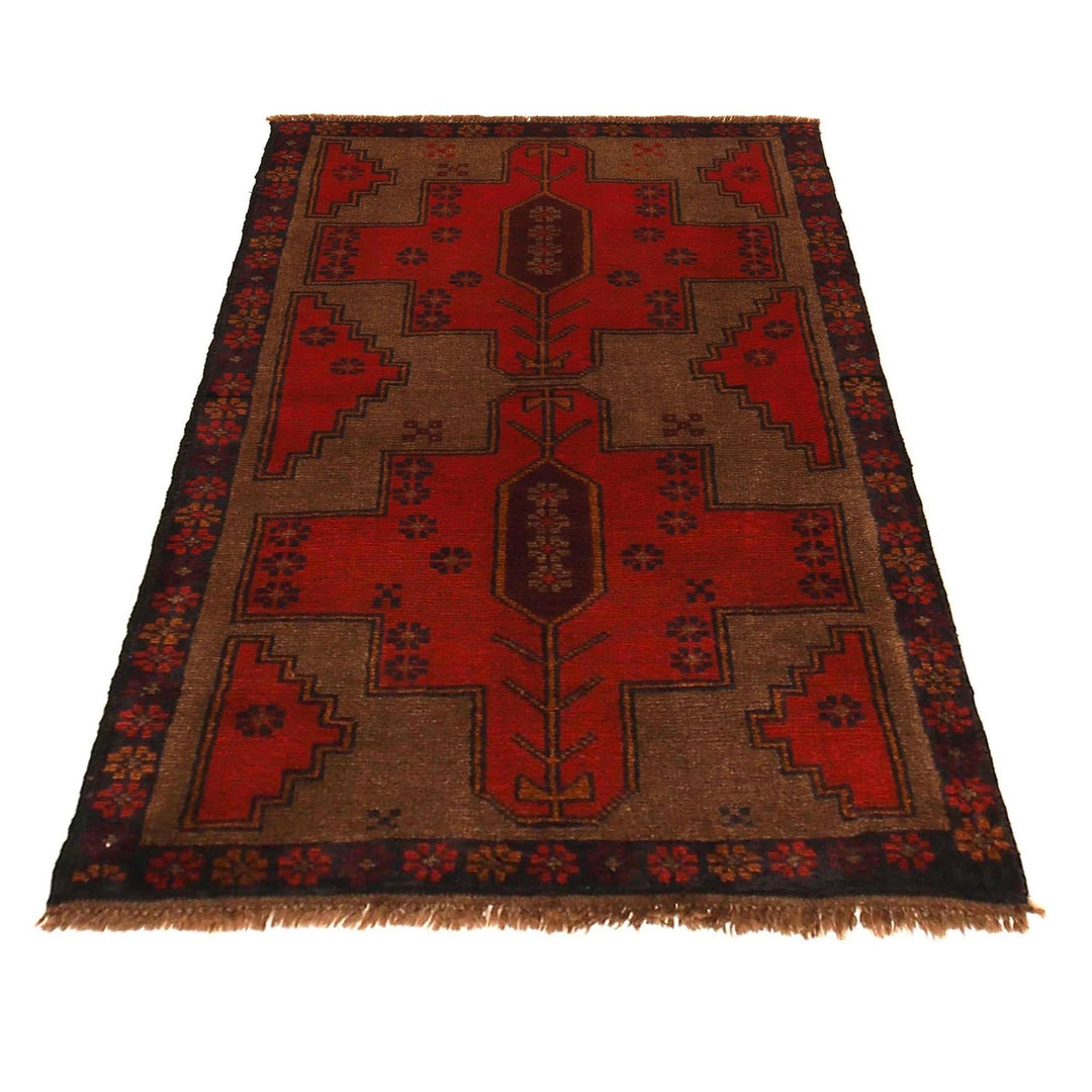 Afghan Baluchi Rug 2' 9" x 4' 6" Hand-Knotted | No. AL54407