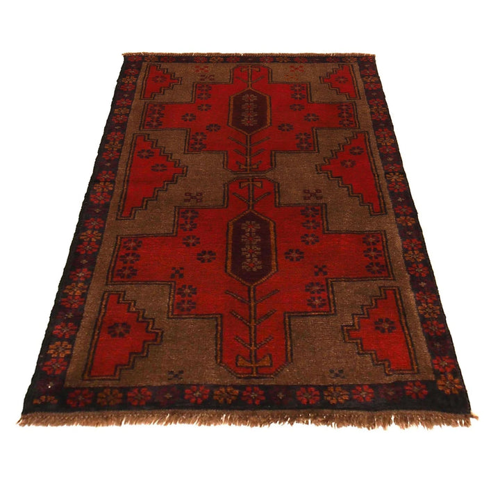 Afghan Baluchi Rug 2' 9" x 4' 6" Hand-Knotted | No. AL54407