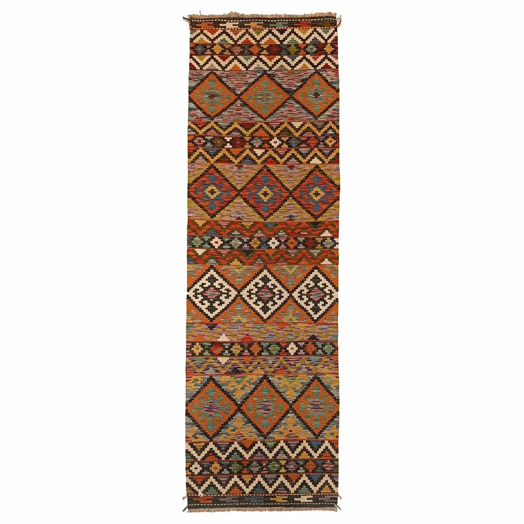 Afghan Kilim Runner 2' 5" x 8' 3" Flat-Weave | No. AL54470