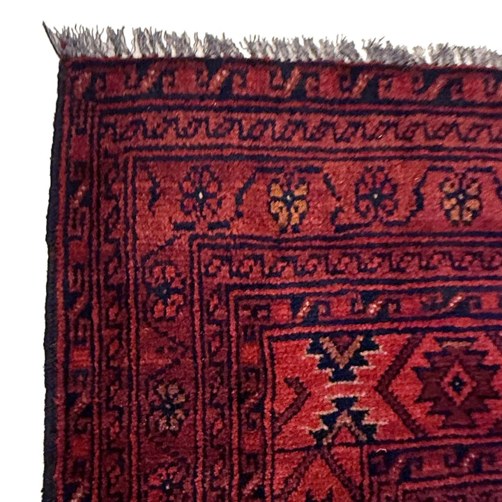 Red Afghan Khal Mohammadi Rug 6' 8" x 9' 2" Hand-Knotted | No. AL54551