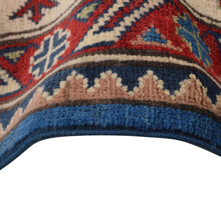 Blue Afghan Kazak Rug 8' 6" x 12' 8" Hand-Knotted | No. AL54567
