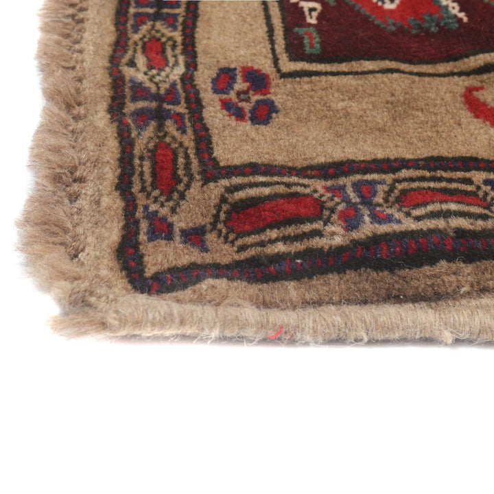 Brown Afghan Baluchi Rug 3' 0" x 4' 0" Hand-Knotted | No. AL54569