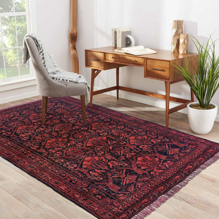 Afghan Baluchi Rug 2' 8" x 4' 1" Hand-Knotted | No. AL54571