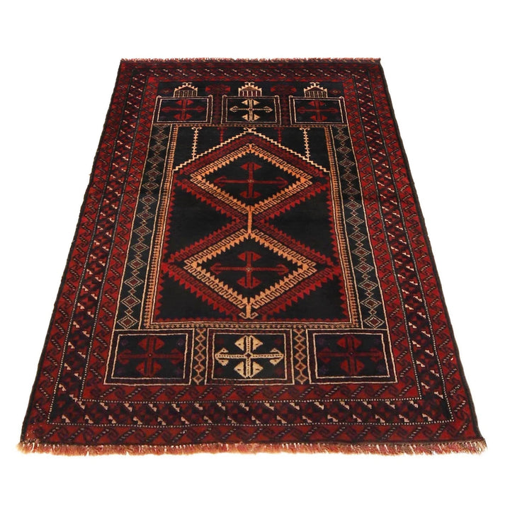 Afghan Prayer Rug 2' 11" x 4' 6" Hand-Knotted | No. AL54624