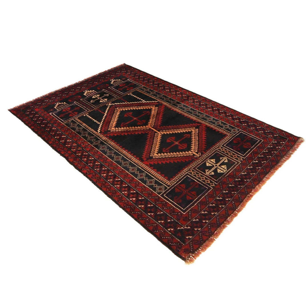 Afghan Prayer Rug 2' 11" x 4' 6" Hand-Knotted | No. AL54624