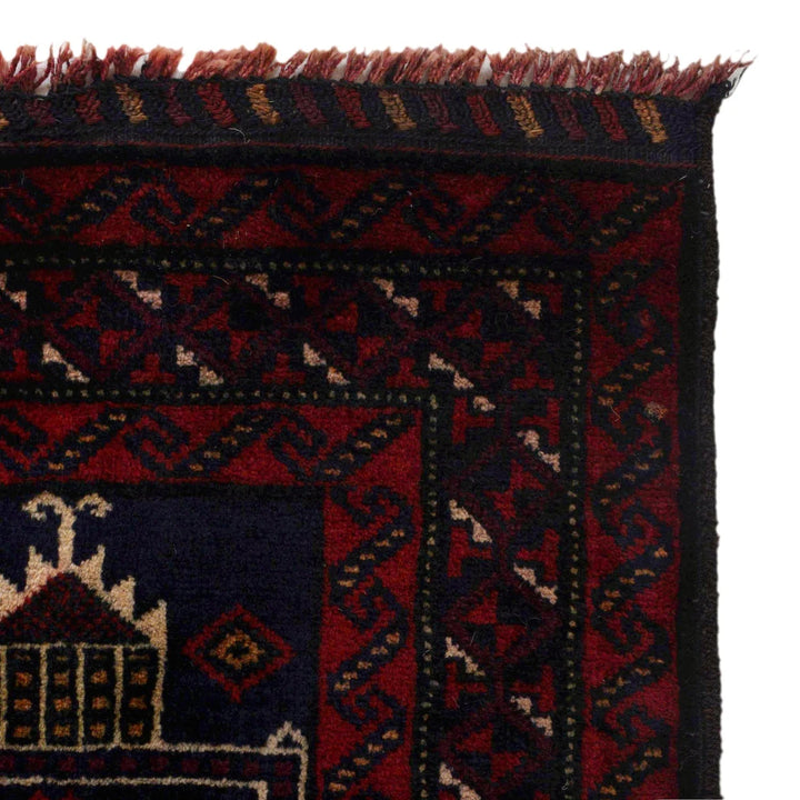 Afghan Prayer Rug 2' 11" x 4' 6" Hand-Knotted | No. AL54624