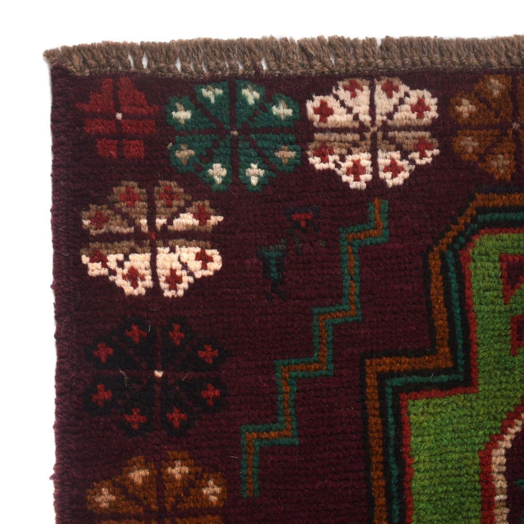 Purple Afghan Baluchi Rug 4' 1" x 6' 6" Hand-Knotted | No. AL54632