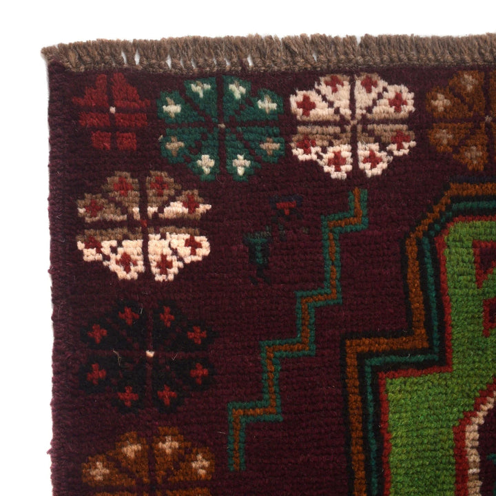 Purple Afghan Baluchi Rug 4' 1" x 6' 6" Hand-Knotted | No. AL54632