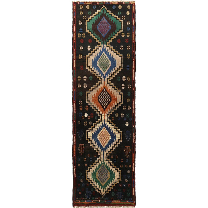 Afghan Baluchi Rug 2' 8" x 9' 2" Hand-Knotted | No. AL54633