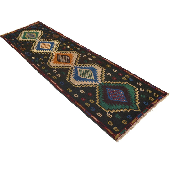 Afghan Baluchi Rug 2' 8" x 9' 2" Hand-Knotted | No. AL54633