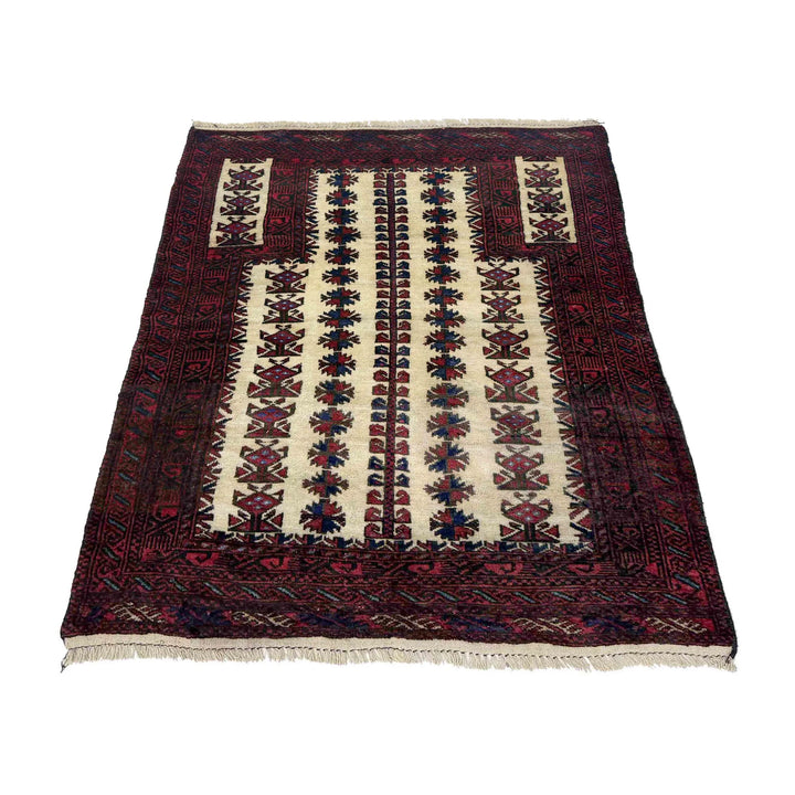 Afghan Prayer Rug 2' 9" x 4' 0" Hand-Knotted | No. AL54638