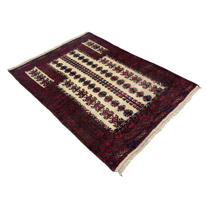 Afghan Prayer Rug 2' 9" x 4' 0" Hand-Knotted | No. AL54638