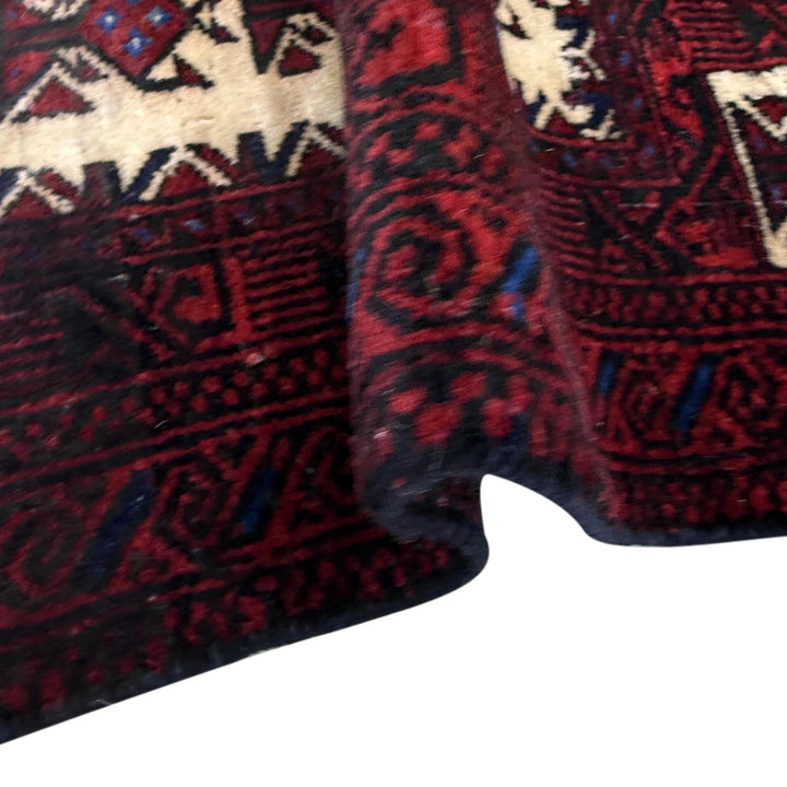 Afghan Prayer Rug 2' 9" x 4' 0" Hand-Knotted | No. AL54638
