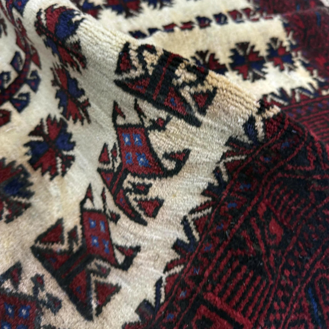 Afghan Prayer Rug 2' 9" x 4' 0" Hand-Knotted | No. AL54638