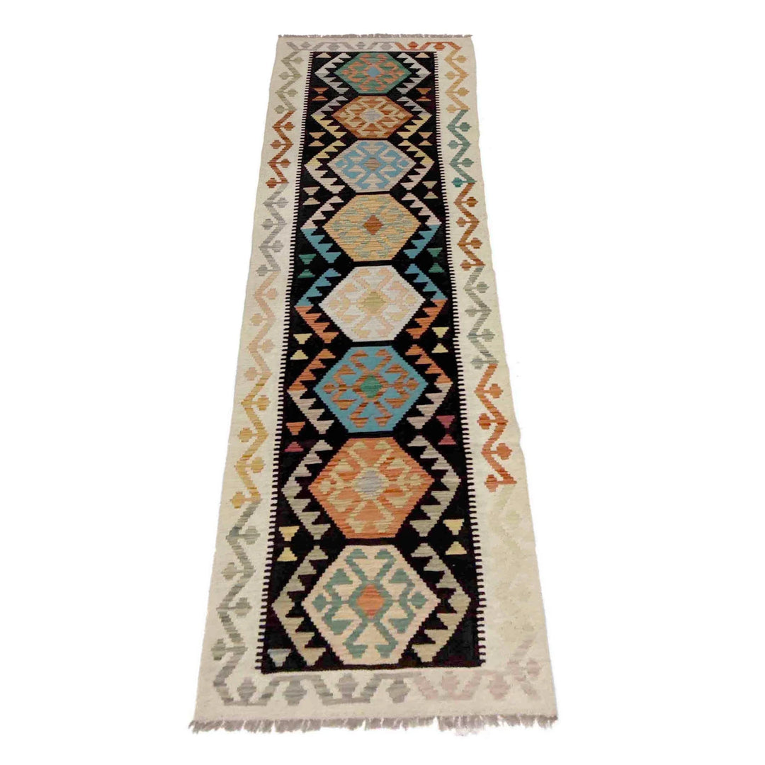 Afghan Vegetable Kilim Rug 2' 7" x 9' 10" Flat-Weave | No. AL546529