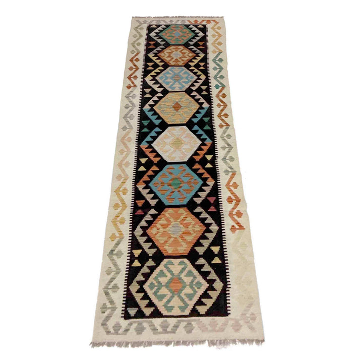 Afghan Vegetable Kilim Rug 2' 7" x 9' 10" Flat-Weave | No. AL546529
