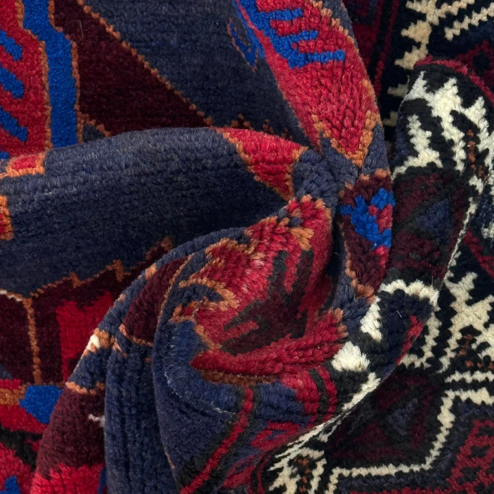Afghan Baluchi Rug 4' 0" x 5' 6" Hand-Knotted | No. AL54676