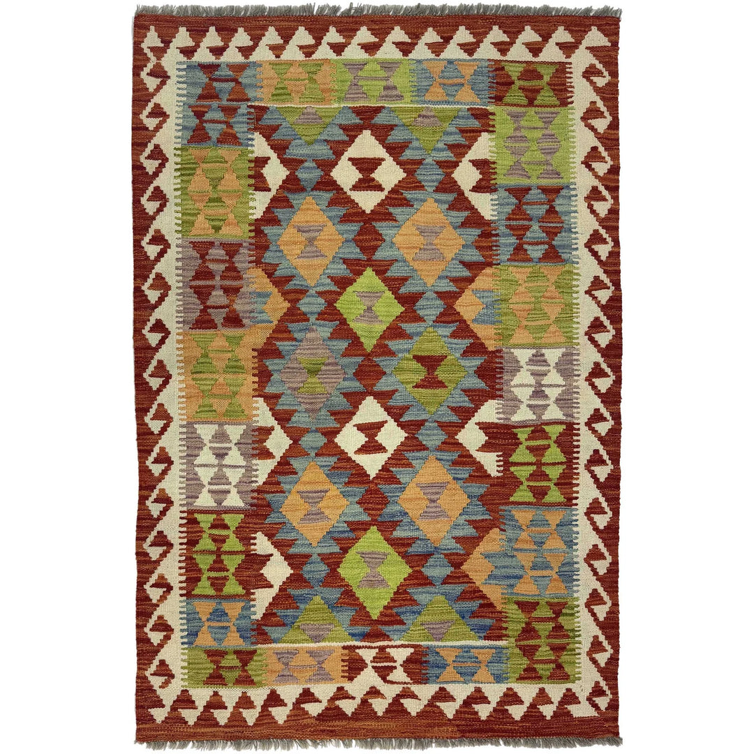 Afghan Kilim Rug 3' 5" x 5' 1" Flat-Weave | No. AL54848