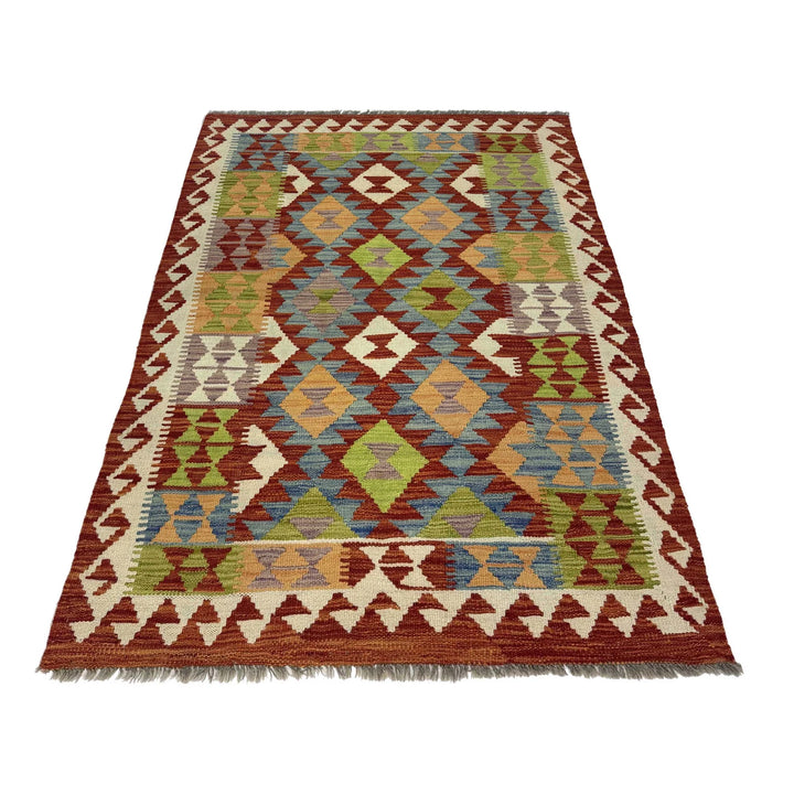 Afghan Kilim Rug 3' 5" x 5' 1" Flat-Weave | No. AL54848