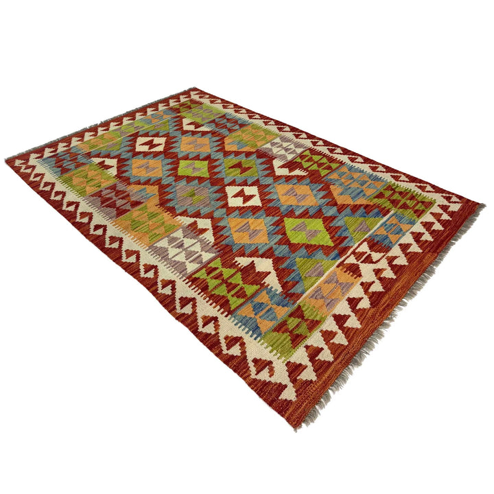 Afghan Kilim Rug 3' 5" x 5' 1" Flat-Weave | No. AL54848