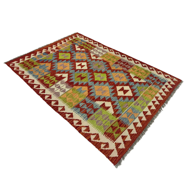 Afghan Kilim Rug 3' 5" x 5' 1" Flat-Weave | No. AL54848