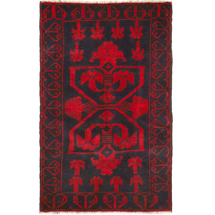 Afghan Baluchi Rug 2' 10" x 4' 9" Hand-Knotted | No. AL54853