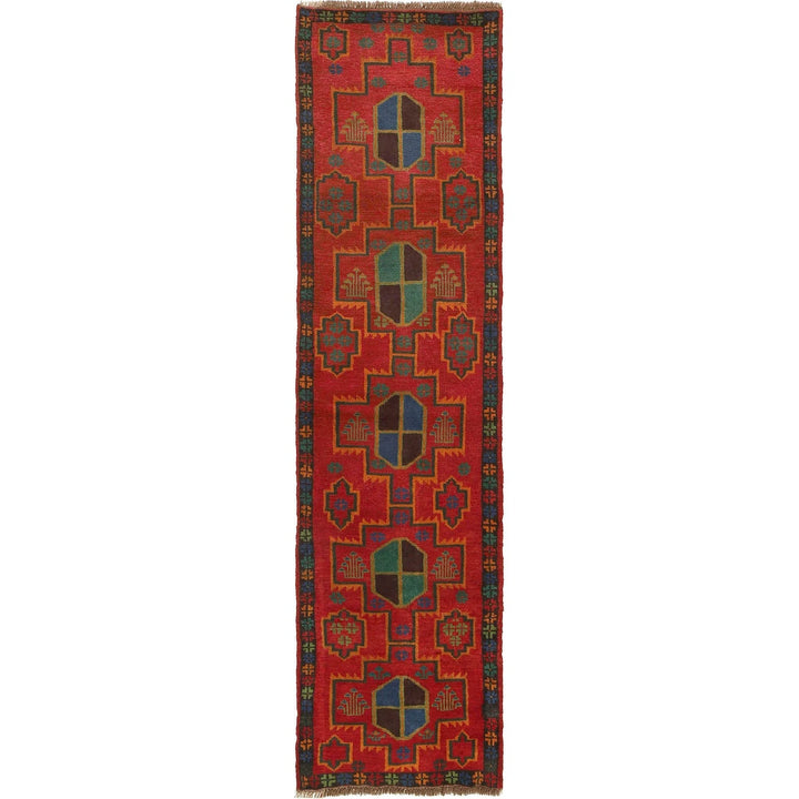 Afghan Baluchi Runner 2' 5" x 10' 0" Hand-Knotted | No. AL54864