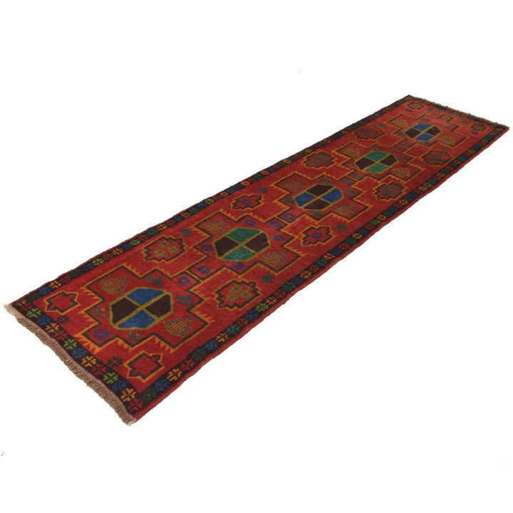Afghan Baluchi Runner 2' 5" x 10' 0" Hand-Knotted | No. AL54864