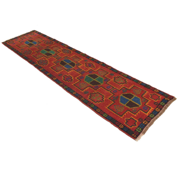 Afghan Baluchi Runner 2' 5" x 10' 0" Hand-Knotted | No. AL54864
