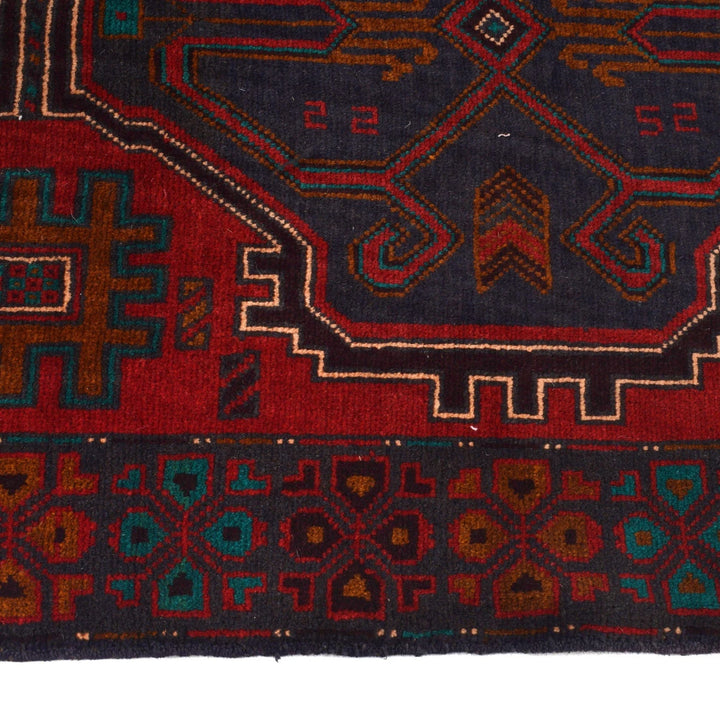 Afghan Baluchi Rug 2' 8" x 4' 8" Hand-Knotted | No. AL54867