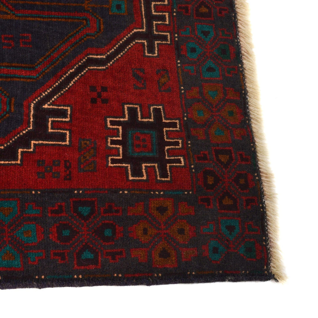 Afghan Baluchi Rug 2' 8" x 4' 8" Hand-Knotted | No. AL54867
