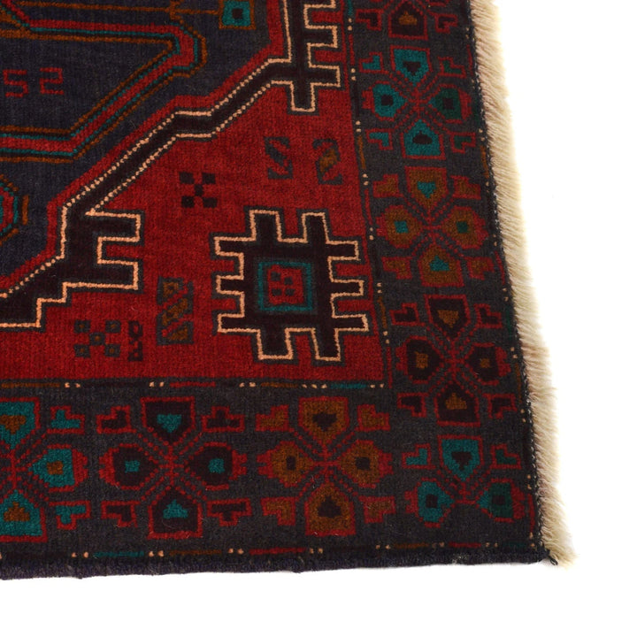 Afghan Baluchi Rug 2' 8" x 4' 8" Hand-Knotted | No. AL54867