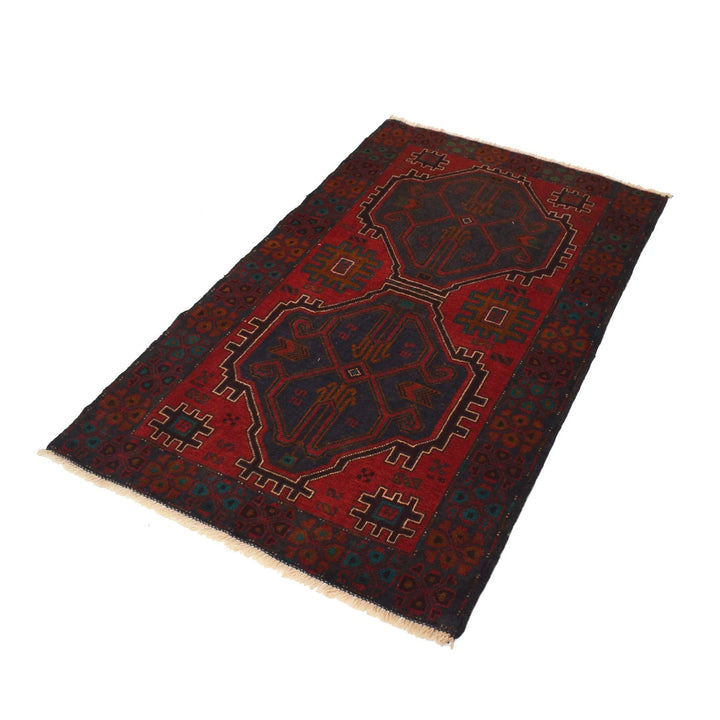 Afghan Baluchi Rug 2' 8" x 4' 8" Hand-Knotted | No. AL54867
