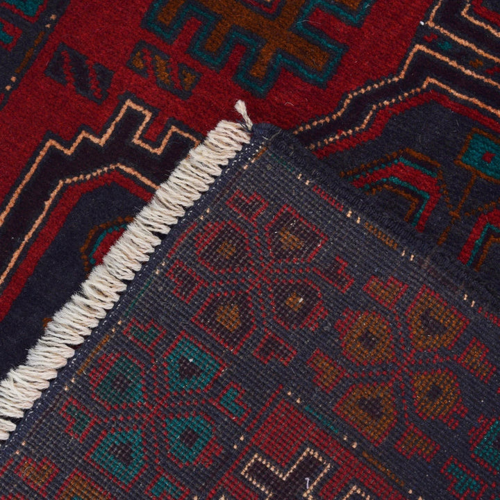 Afghan Baluchi Rug 2' 8" x 4' 8" Hand-Knotted | No. AL54867