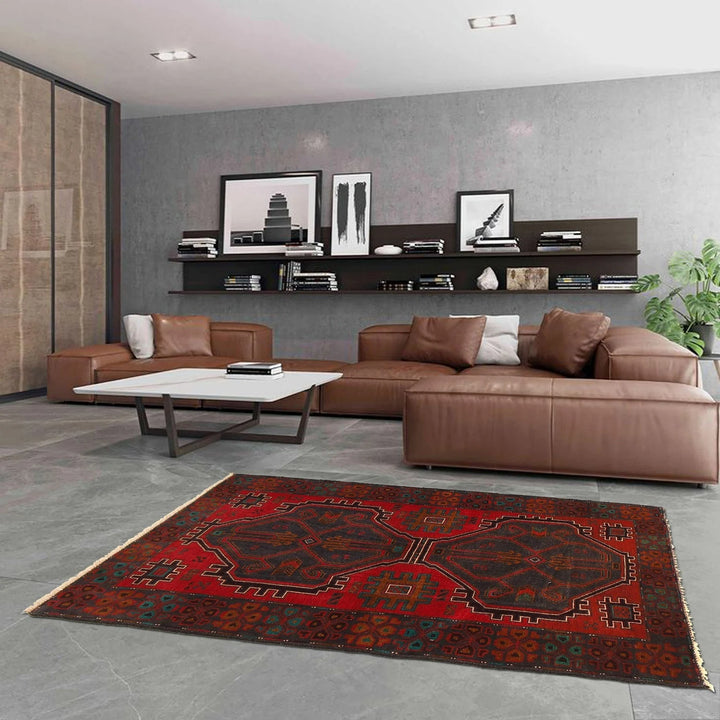 Afghan Baluchi Rug 2' 8" x 4' 8" Hand-Knotted | No. AL54867