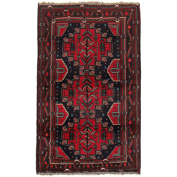 Afghan Baluchi Rug 4' 0" x 6' 5" Hand-Knotted | No. AL54960